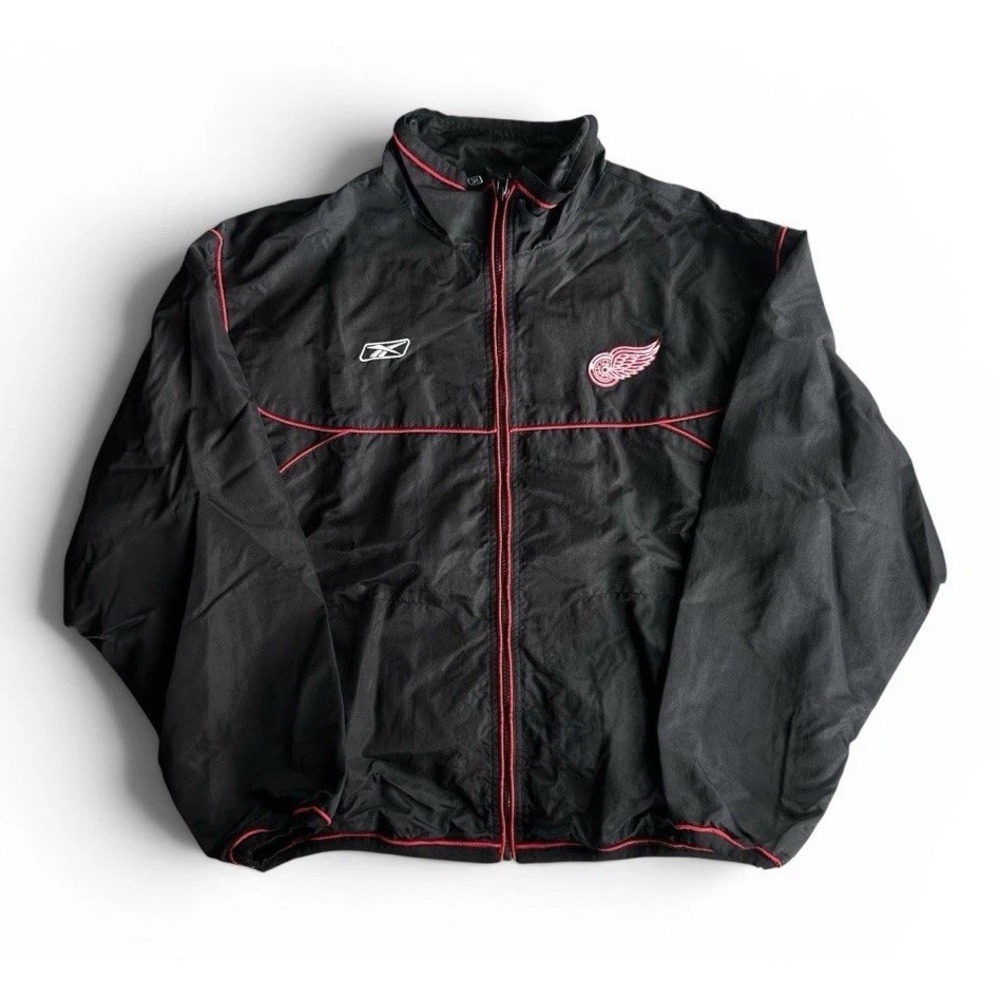 Detroit Red Wings Reebok Center Ice Full Zip Jacket/Coat Mens Size Large Vented